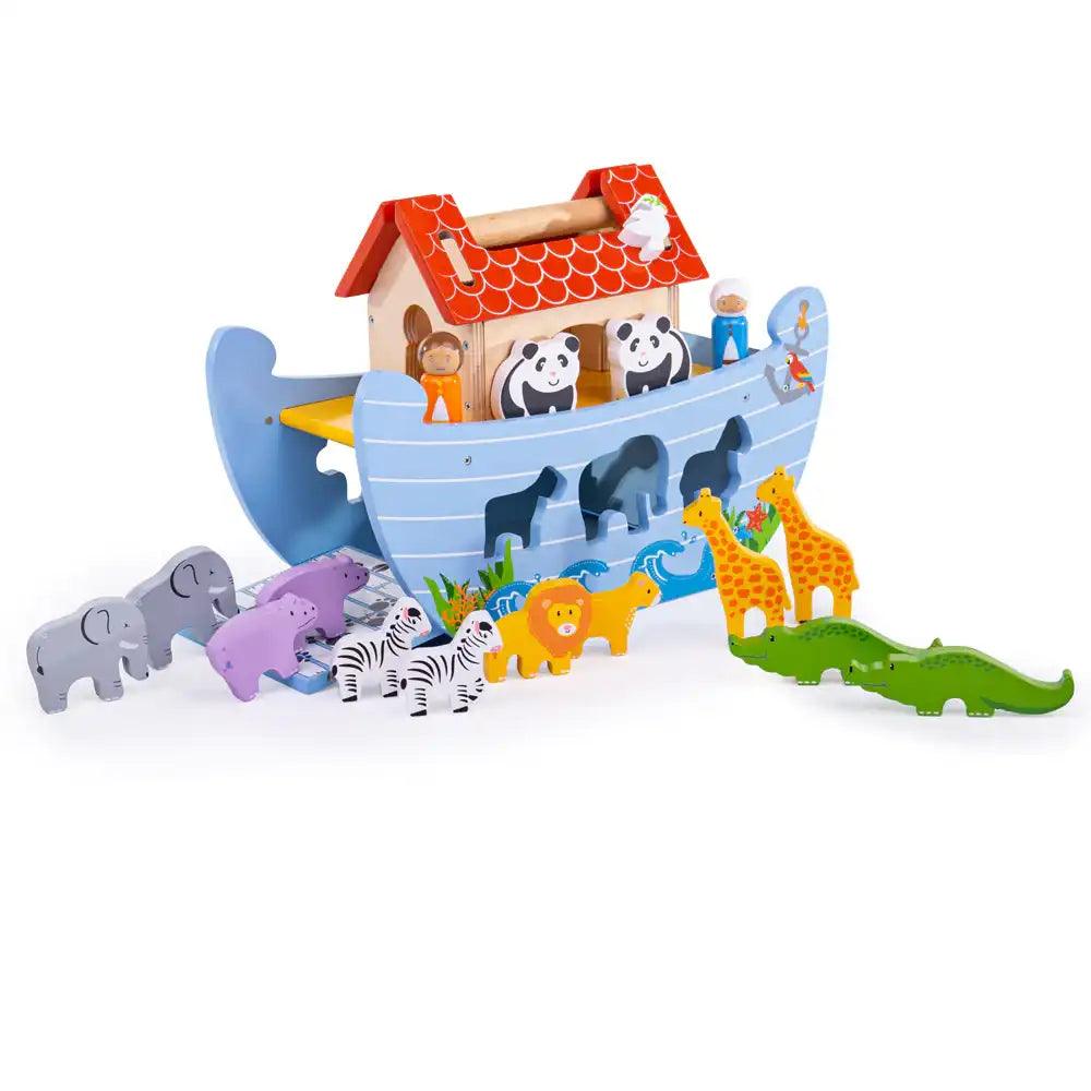 Bigjigs Wooden Noah s Ark Little Tots Toys
