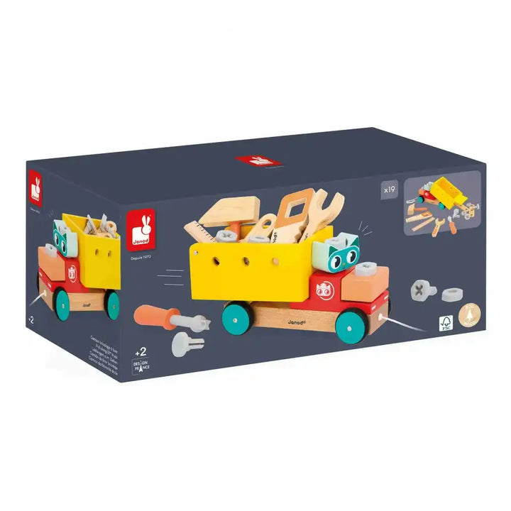 Janod Brico'Kids Wooden Pull Along DIY Truck Box Picture
