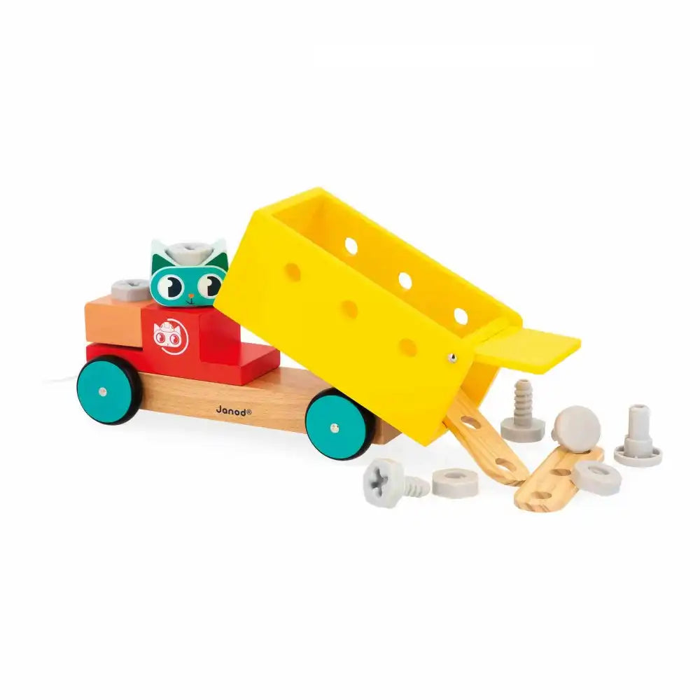 Janod Brico'Kids Wooden Pull Along DIY Truck Tipping Picture