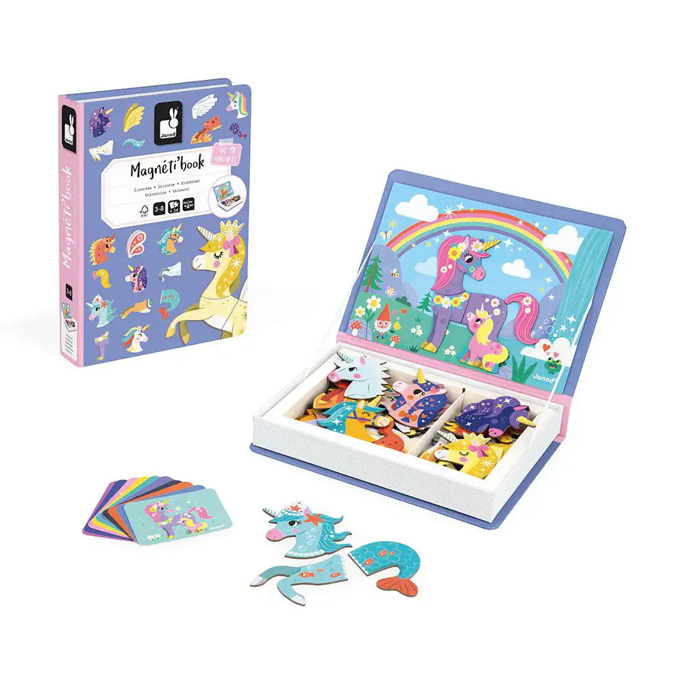 Janod Unicorns Magneti'book Jigsaw Puzzle Pieces and Box Picture
