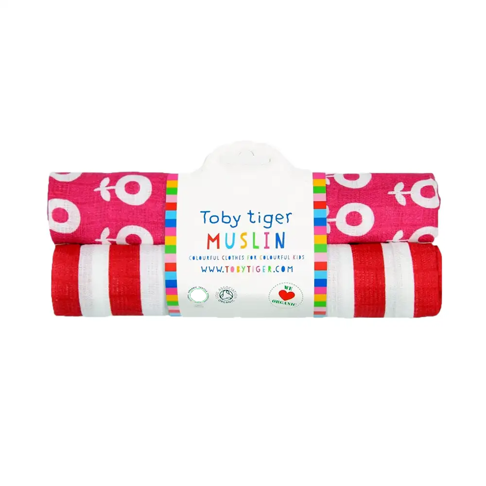 Pop Flower Print Muslins (2-Pack)