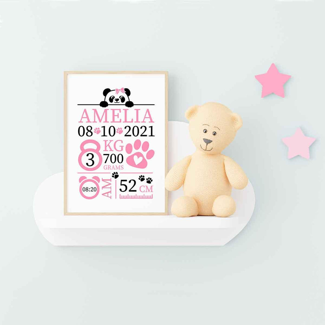 Pink Panda Birth Announcement