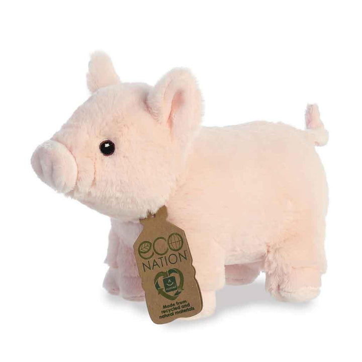 Aurora Eco Nation Recycled Plastic Pig Teddy Left Side Picture