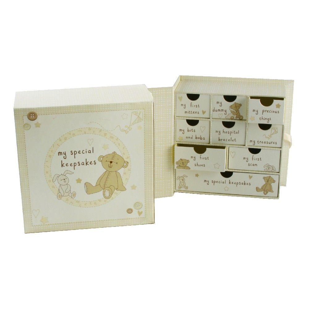 Celebrations Button Corner Keepsake Box with Drawers Main Picture