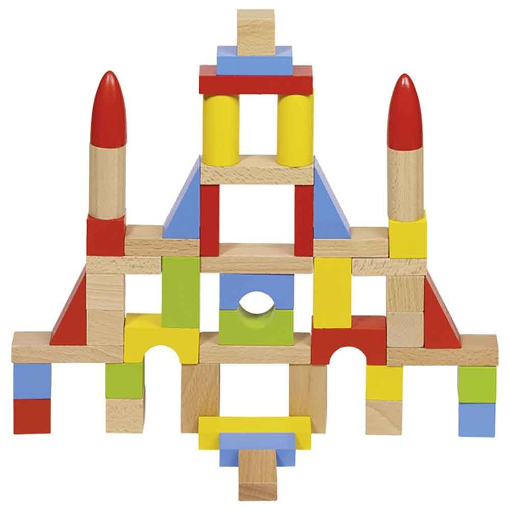 Goki Basic Wooden Building Blocks Small Set Little Tots Toys