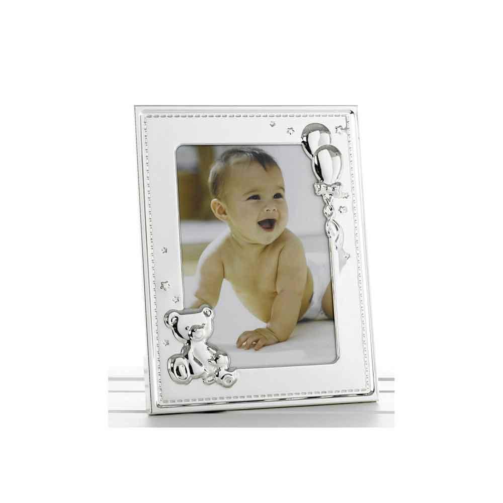 Shudehill Joe Davies Silver Effect Teddy and Balloons Photo Frame Main Picture