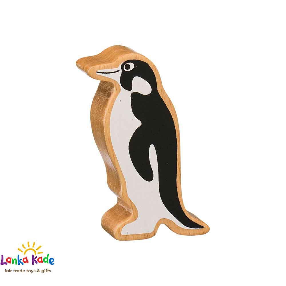 Lanka Kade Natural Wooden Colourful Black & White Penguin Sealife Figure