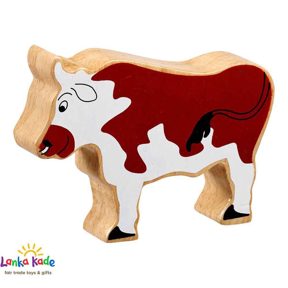 Lanka Kade Natural Wooden Colourful Brown Bull Farm Animal Figure
