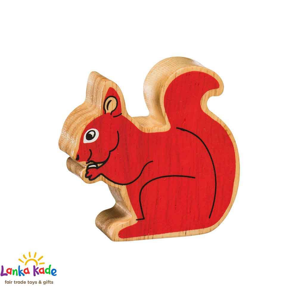 Lanka Kade Natural Wooden Colourful Red Squirrel Countryside Animal Figure