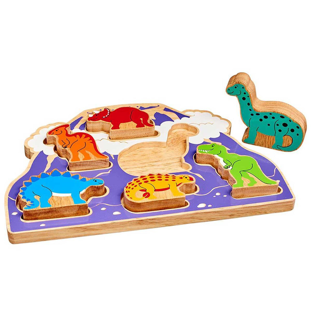 Lanka Kade Natural Wooden Dinosaur Shape Sorter Front Picture
