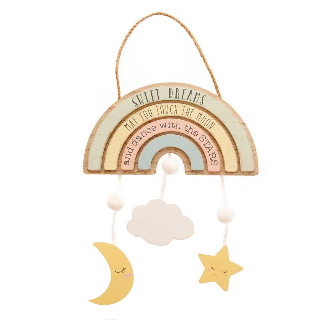 Celebrations Petit Cheri Rainbow "Sweet Dreams" Hanging Plate Front Picture