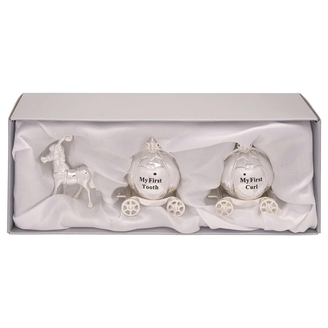 Celebrations Silverplated Horse and Carriage Tooth & Curl Set in Box Picture