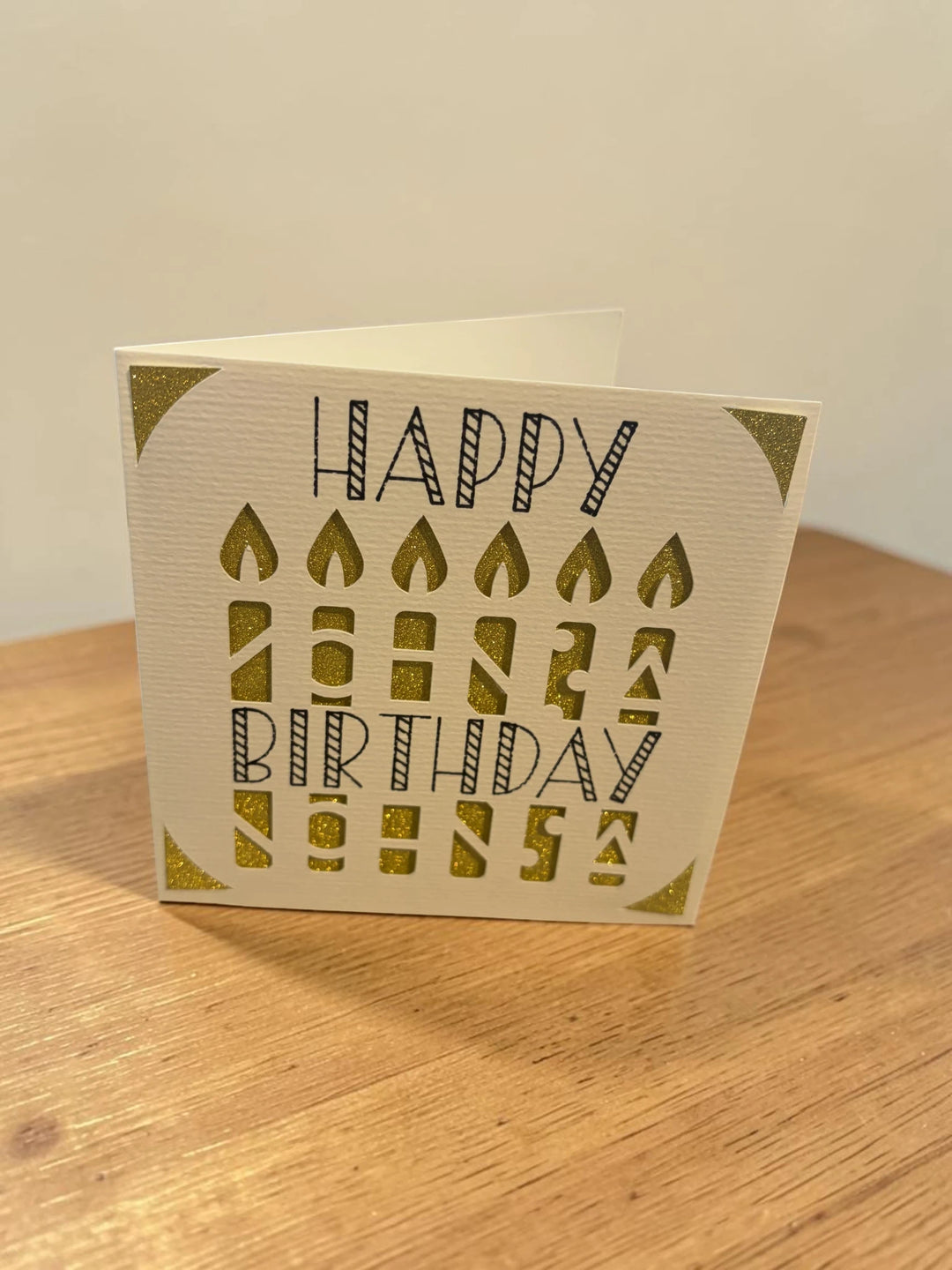 Happy Birthday Gold Candle Card
