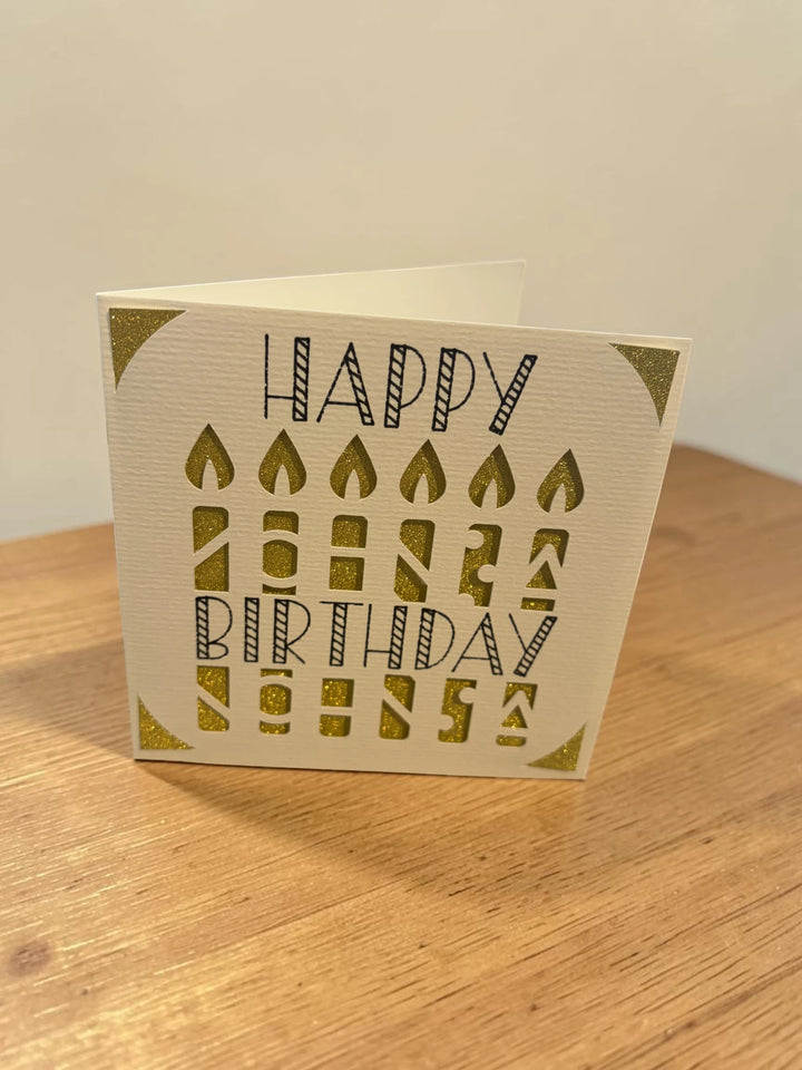 Happy Birthday Gold Candle Card