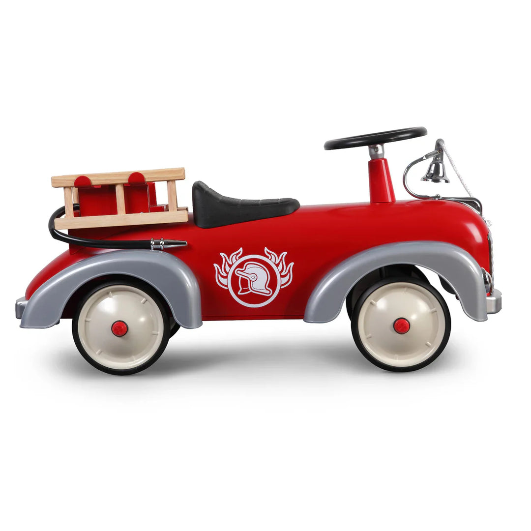 Baghera speedster red toy fire truck with a ladder on a white background