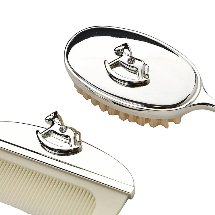Bambino Rocking Horse Brush and Comb Gift Set Rocking Horse Detail Picture