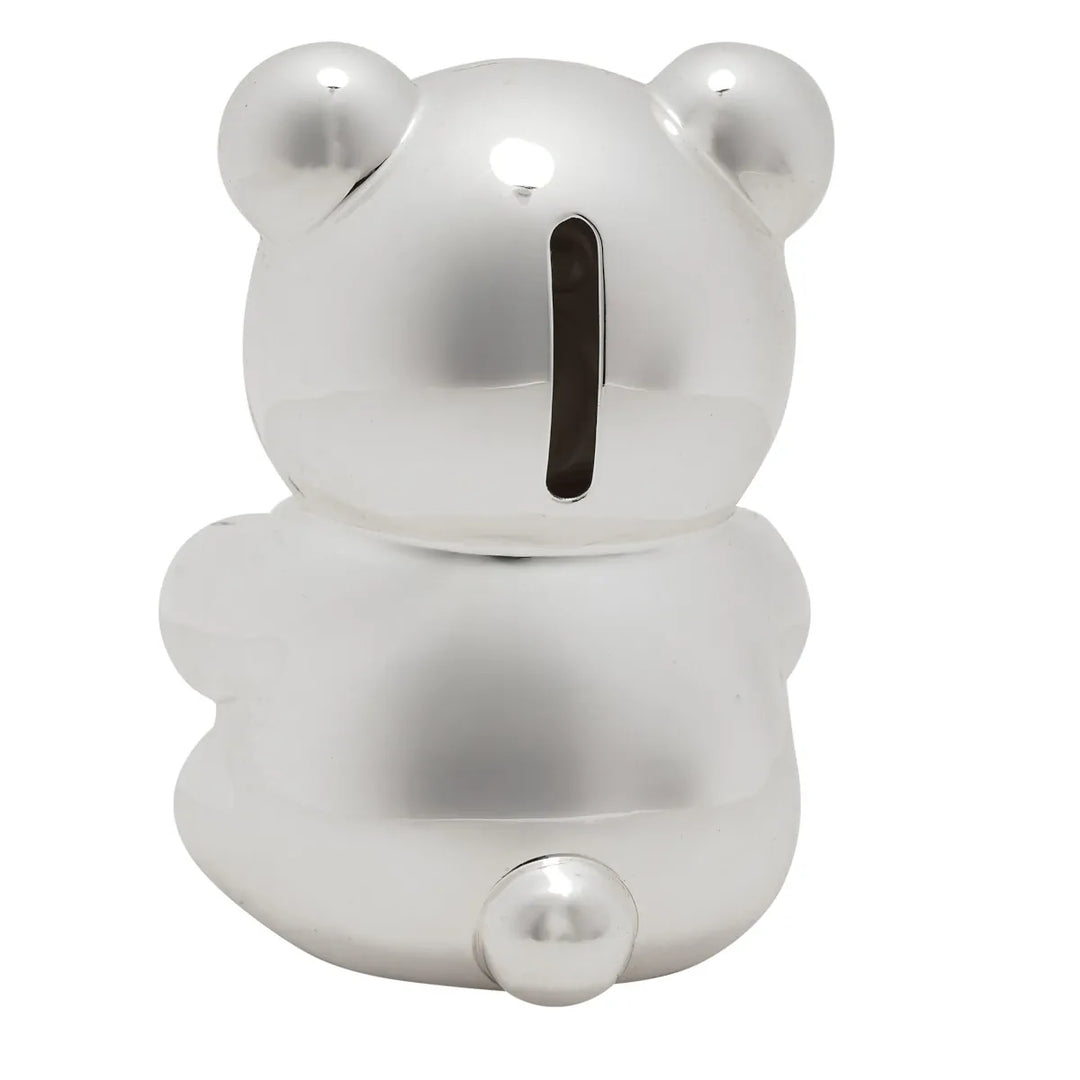 Bambino Silver Plated Bear & Heart Money Box