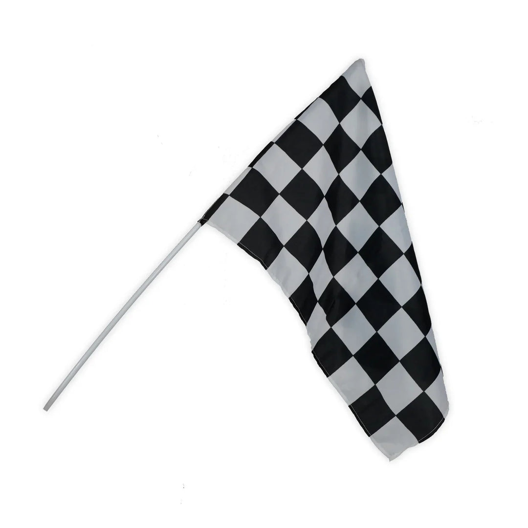 Baghera checkered flag with a white background