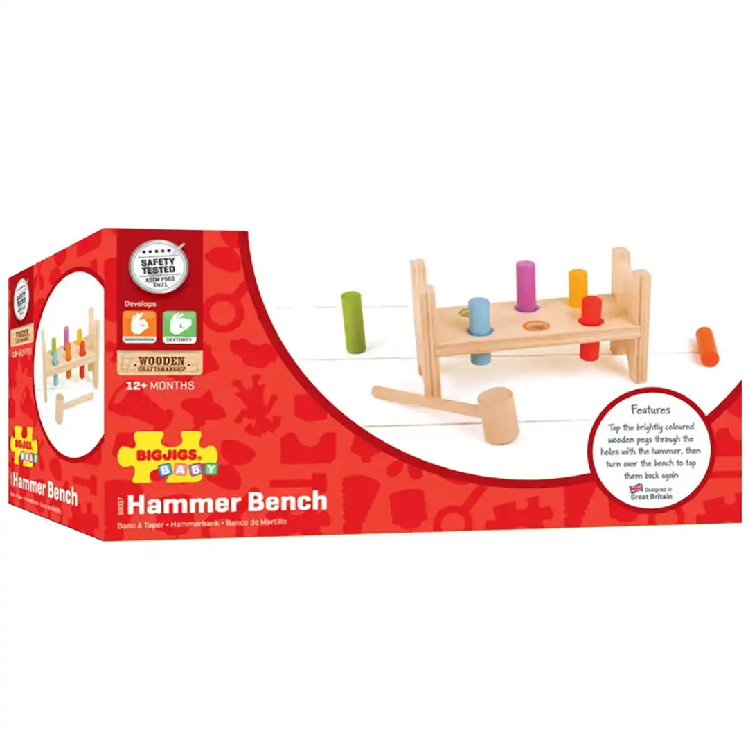 Bigjigs Toys wooden first hammer bench toy box