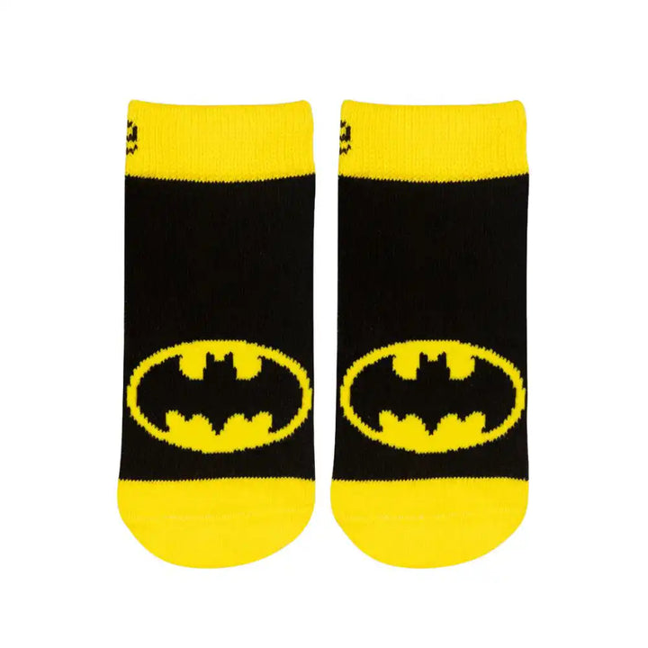 Pair of Blade and Rose socks with Batman logo on a white background