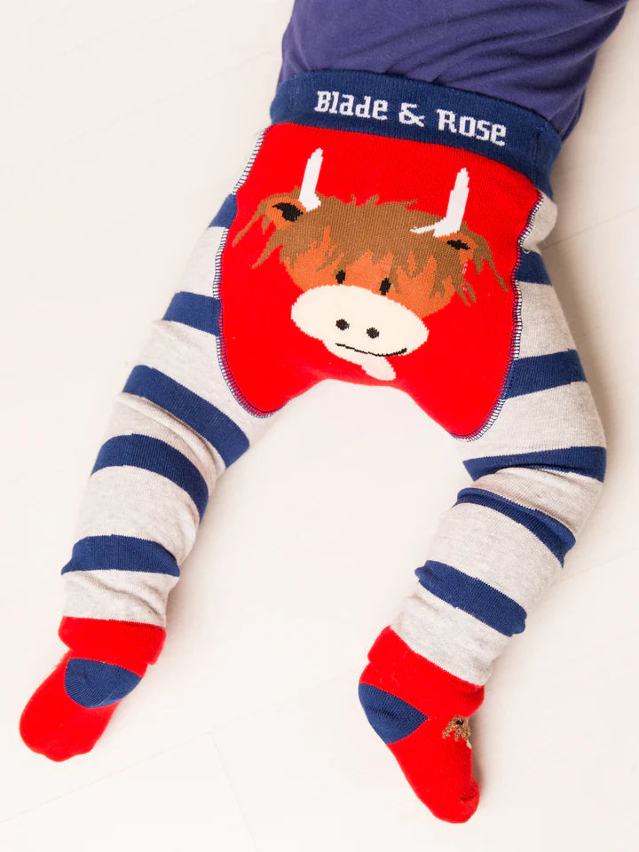 Blade & Rose Hamish Highland Cow Gift Box Being Worn Leggings Picture