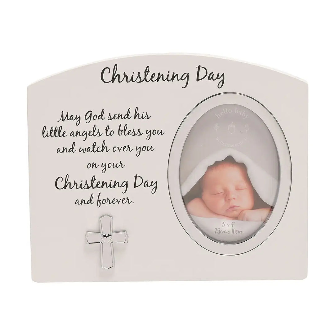 Celebrations Christening Day Silver Icon Photo Frame Front Picture