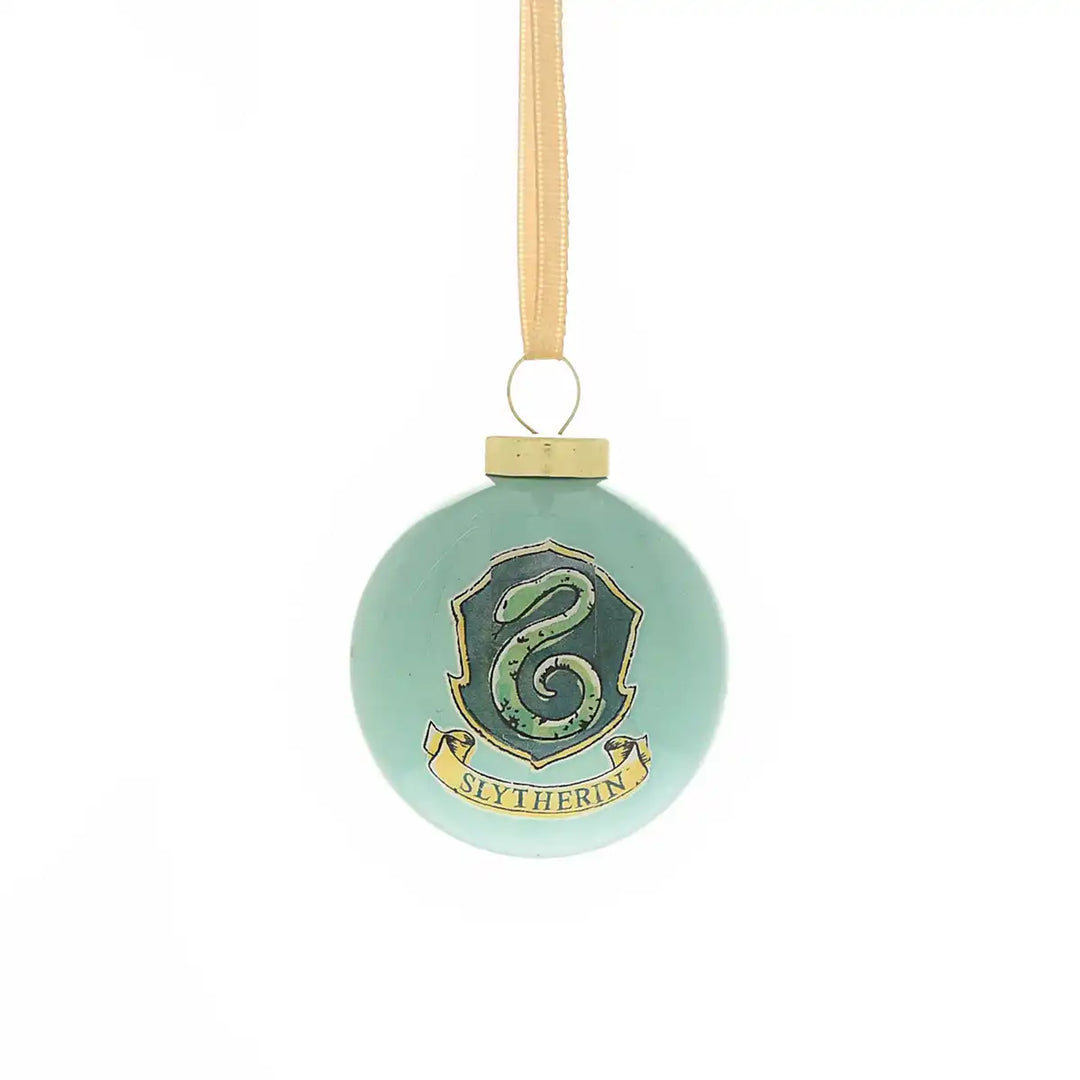 Harry Potter-themed Christmas mini bauble ornaments with Slytherin design