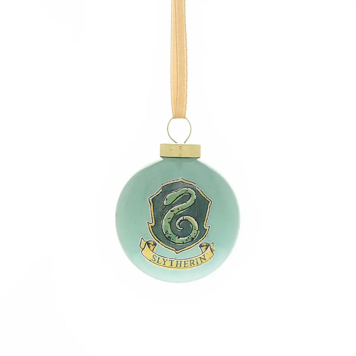 Harry Potter-themed Christmas mini bauble ornaments with Slytherin design