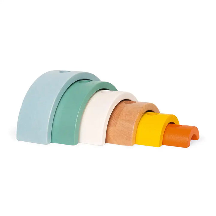 Janod Sweet Cocoon Wooden Stackable Turtle Game Stacked Picture