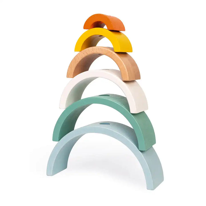 Janod Sweet Cocoon Wooden Stackable Turtle Game Stacked Picture