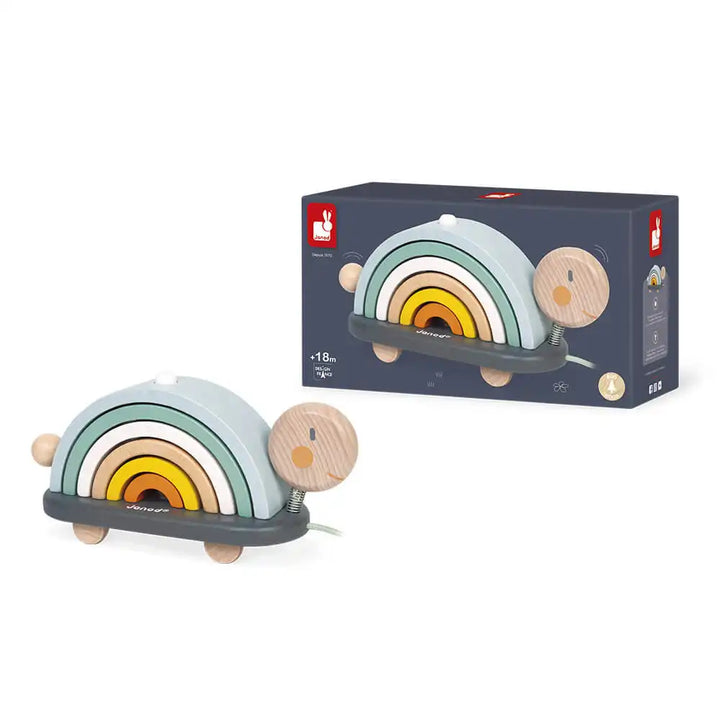 Janod Sweet Cocoon Wooden Stackable Turtle Game with Box Picture
