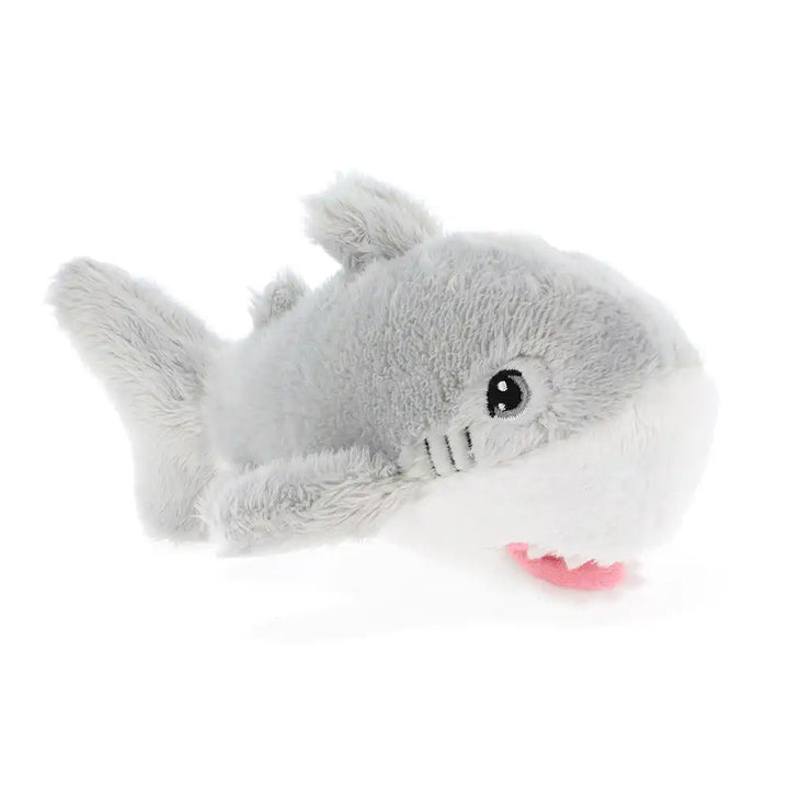 Keeleco recycled mini sea life shark plush toy, eco-friendly soft stuffed animal with grey and white pattern