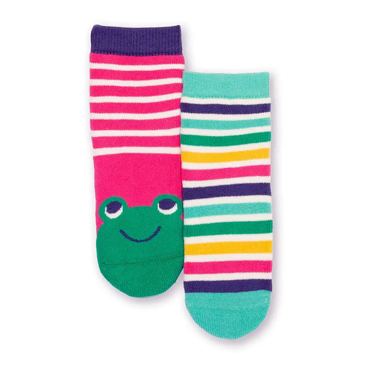 Kite Clothing GOTS Organic Cotton Frog Face Pink Grippy Socks Main Picture