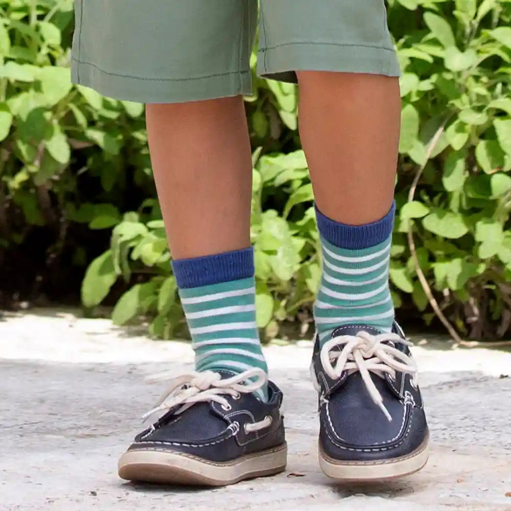 Kite Clothing GOTS Organic Cotton Dino Socks Worn Stripe Picture