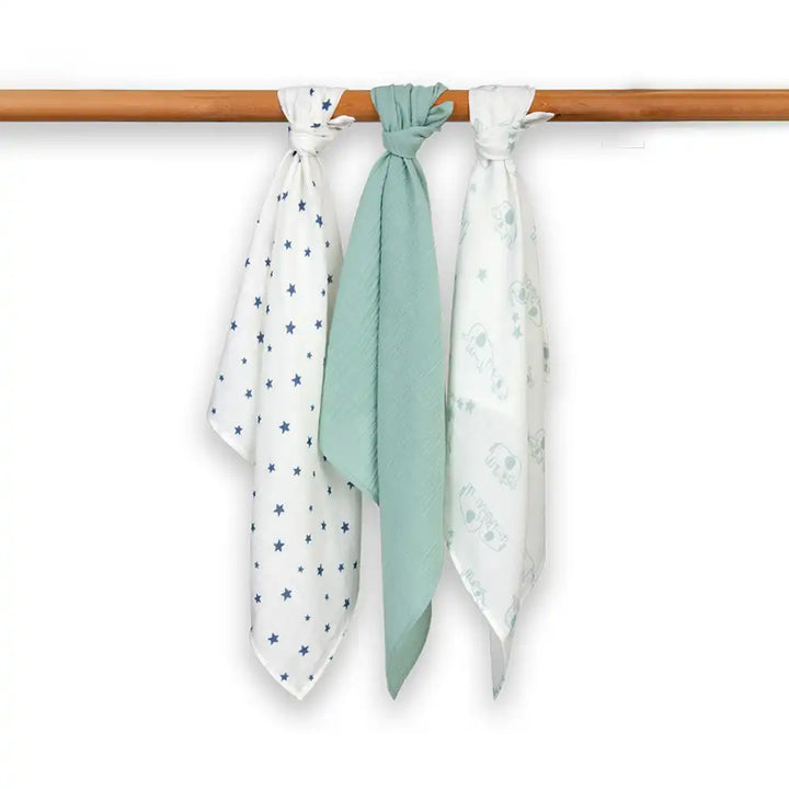 Kite Clothing GOTS Organic Ele and Me Muslins 3 Pack Main Picture