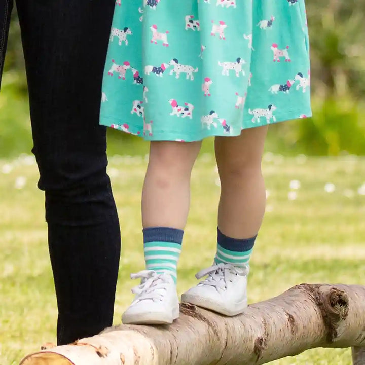 Kite Clothing GOTS Organic Cotton Flora Socks Worn Stripe Picture