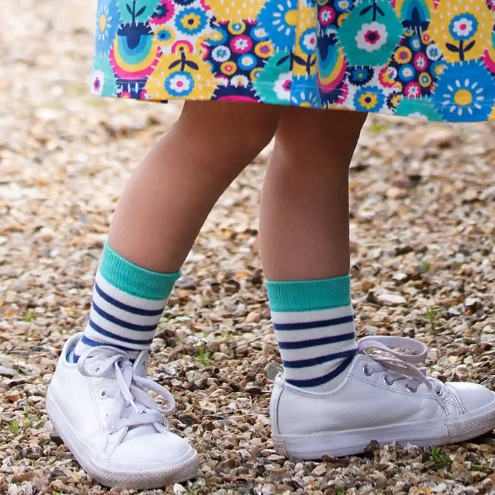Kite Clothing GOTS Organic Cotton Flora Socks Worn Stripe Picture