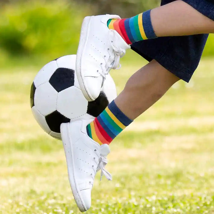 Kite Clothing GOTS Organic Cotton Sheep Socks Worn Stripe Picture