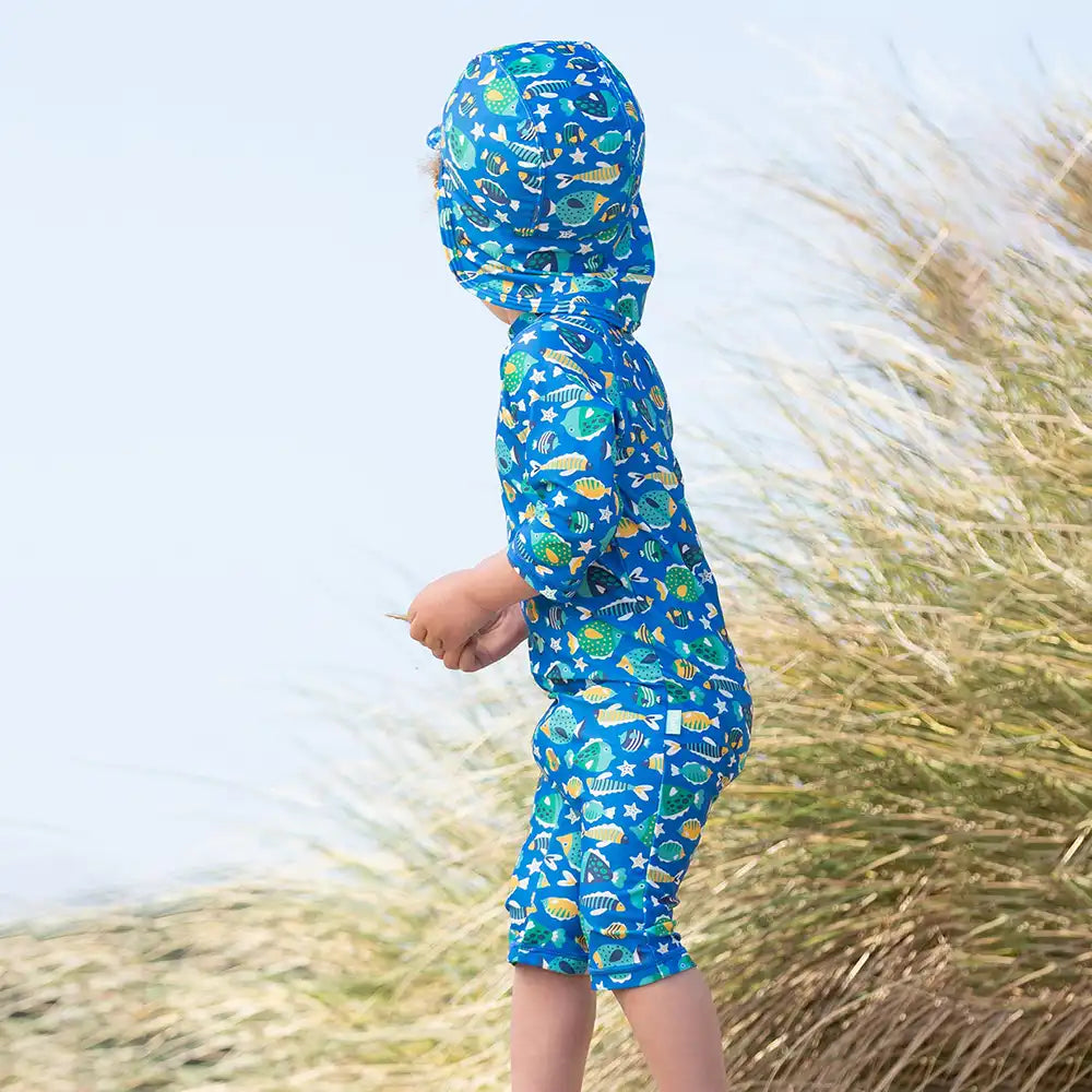 Kite Clothing Recycled Polyester Funky Fish Sunsuit Worn Back Picture
