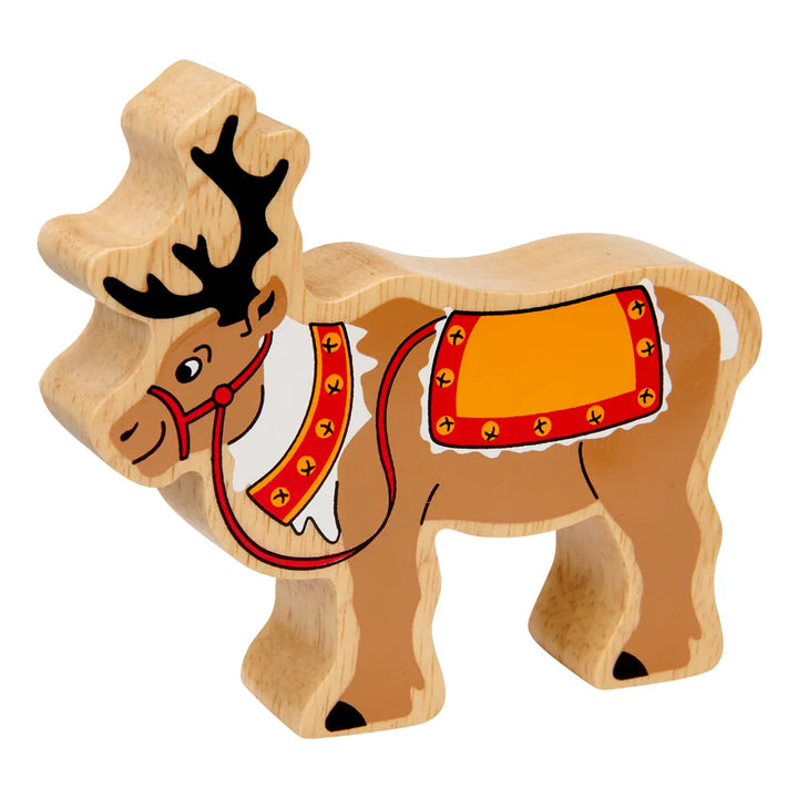 Natural Brown Reindeer with Reins