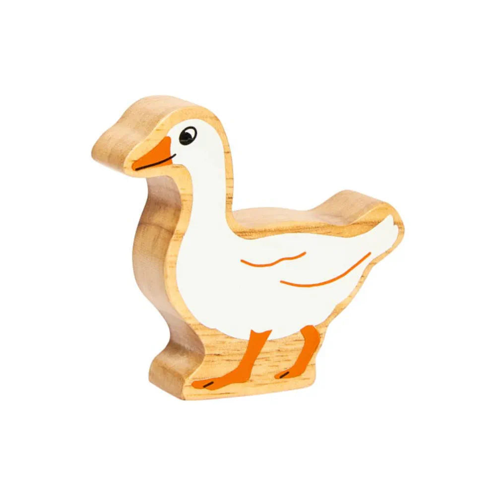 Lanka Kade wooden goose figurine on a white background