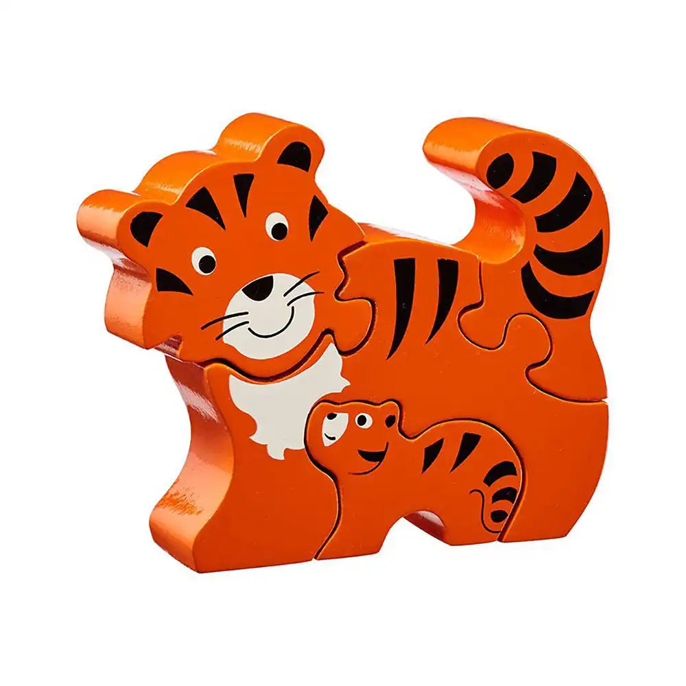 Lanka Kade wooden simple tiger puzzle toy on a white background