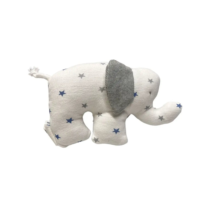 Under the Nile Organic Fair Trade Scrappy Elephant Blue & Grey Stars Picture