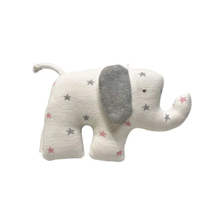 Under the Nile Organic Fair Trade Scrappy Elephant Pink & Grey Stars Picture