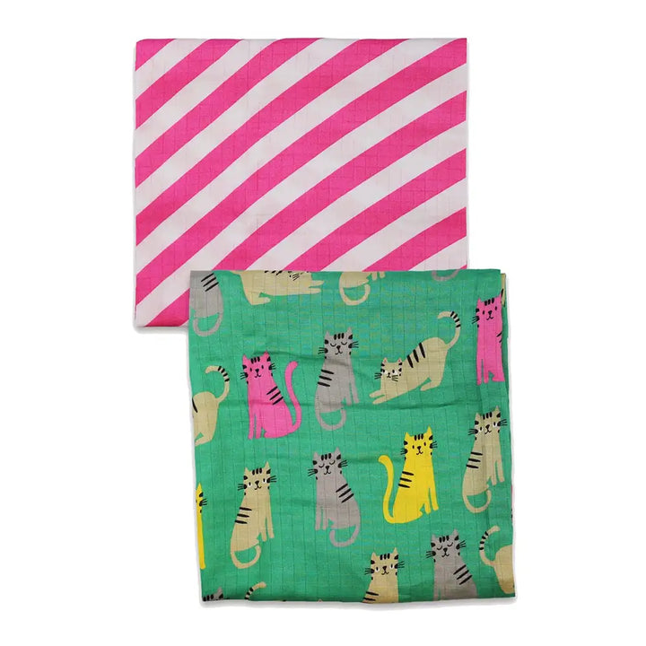 Kitten Print Muslin (2-Pack)
