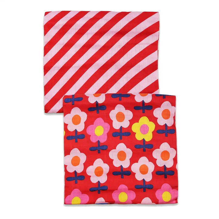 Pink Flower Muslins (2-Pack)