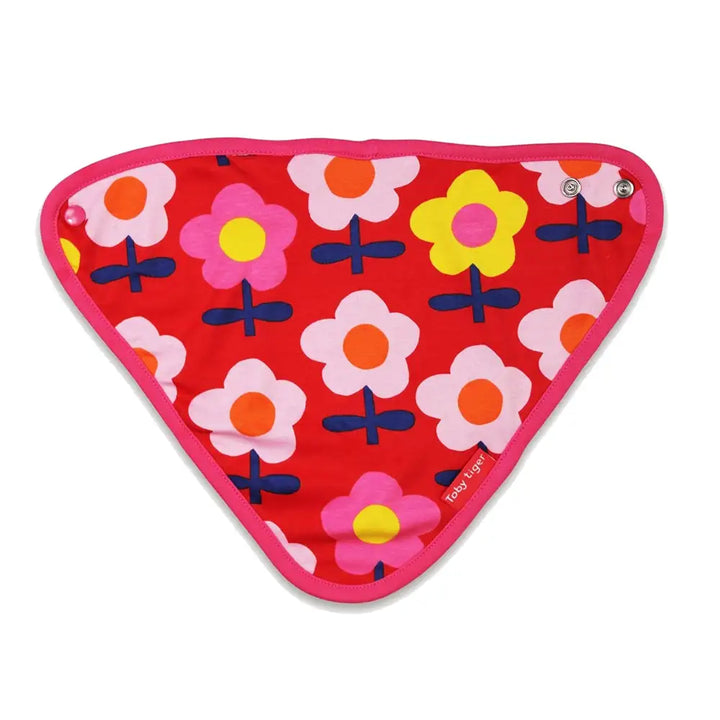 Pink Flower Print Dribble Bib
