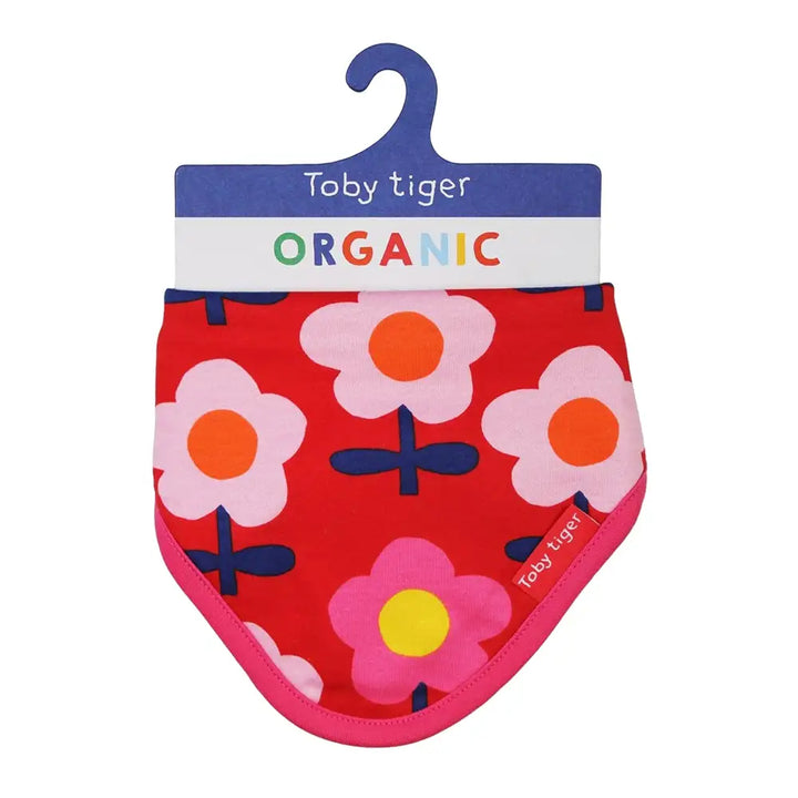 Pink Flower Print Dribble Bib