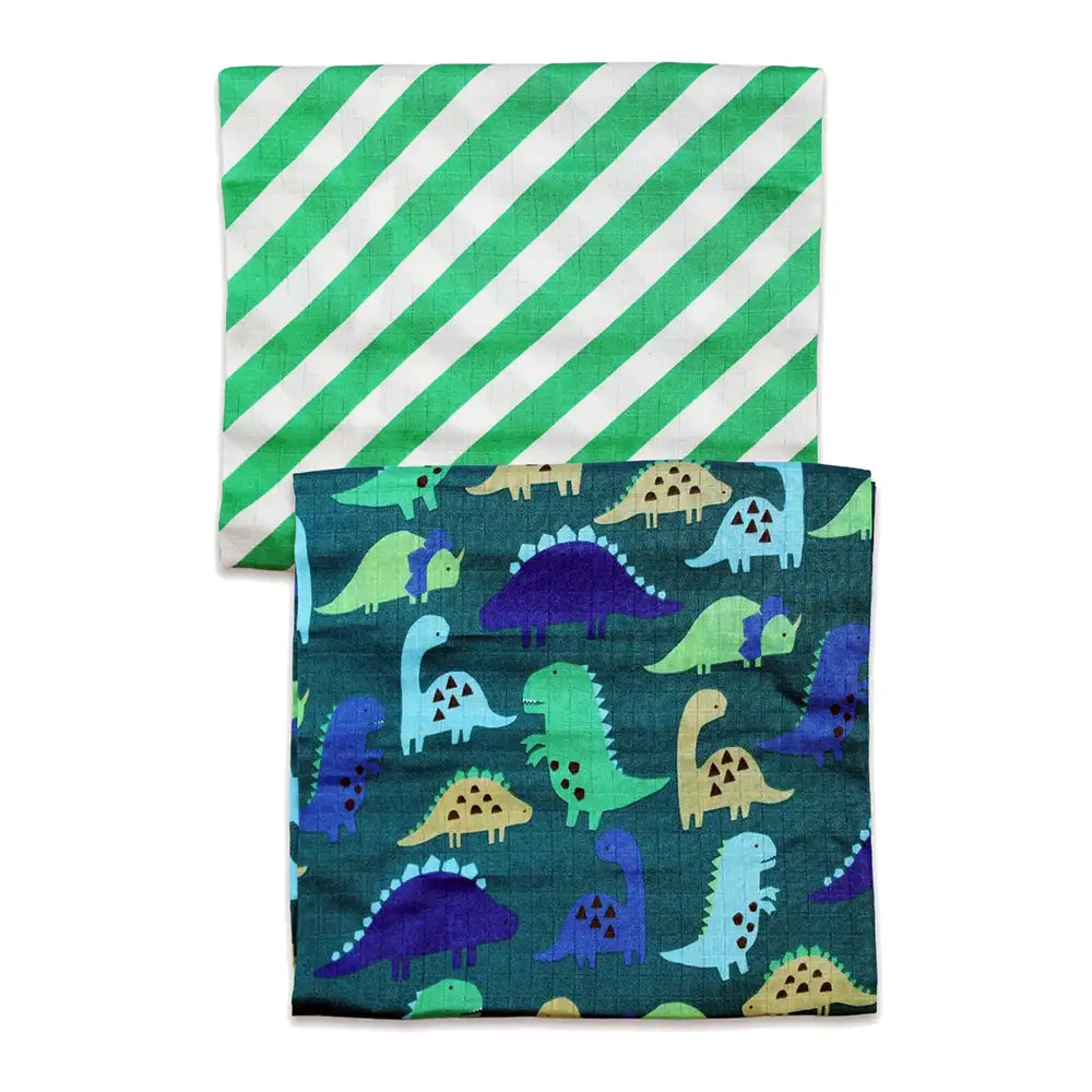 Tonal Dinosaur Print Muslins (2-Pack)