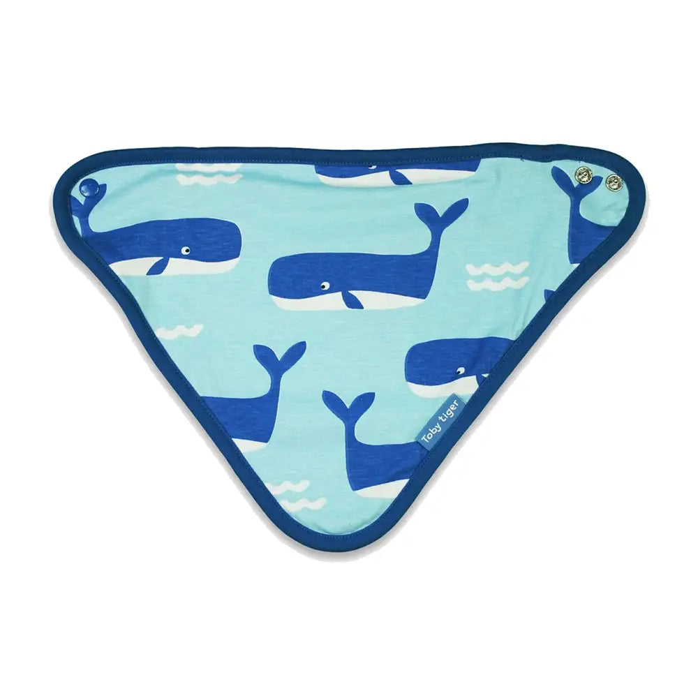 Whale Waves Print Dribble Bib